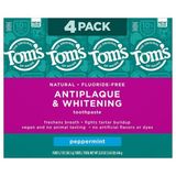 Tom’s of Maine Antiplaque & Whitening Peppermint 4 Tuýp – Kem Đánh Răng Tự Nhiên Không Fluoride, Làm Trắng & Giảm Mảng Bám