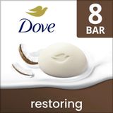Xà Bông cục Dove Restoring Coconut – Da Mềm Mịn Ngay Từ Lần Tắm Đầu Tiên - Lốc 8 cục