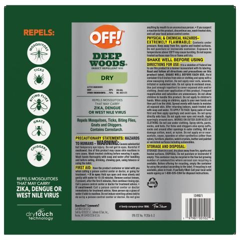 Bộ 3 Chai Xịt Chống Muỗi OFF! Deep Woods Dry Touch VIII (170g x2 + 113g)