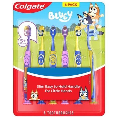 Bàn Chải Đánh Răng Trẻ Em Colgate Bluey – Set 6 Cây (Dành Cho Bé 5+)