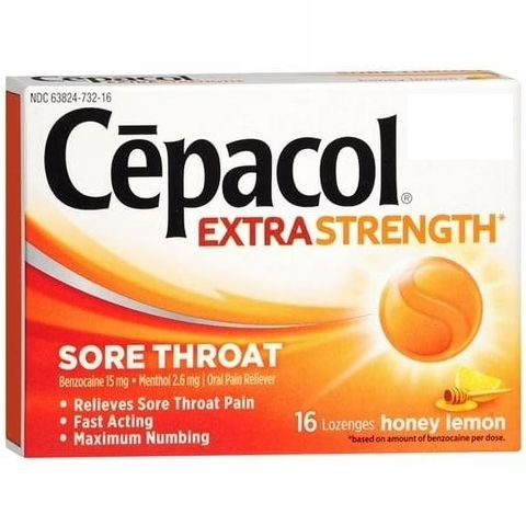 Kẹo ngậm giảm viêm họng và ho Cepacol [Mỹ] 16 viên