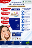 Colgate Total Whitening Mỹ  – Trắng Răng Gấp 6 Lần, Sạch Hơi Thở 24h