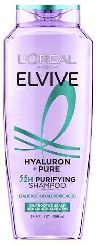 Dầu Gội Thanh Lọc & Cấp Ẩm 72H Cho Tóc Dầu – L'Oréal Elvive Hyaluron + Pure