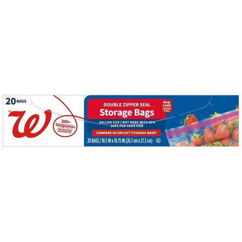 Túi Zip Đựng thực phẩm Walgreens Double Zipper Seal, Không chứa BPA, chuẩn Mỹ