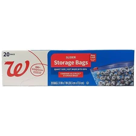 Túi Zip Đựng thực phẩm Walgreens Double Zipper Seal, Không chứa BPA, chuẩn Mỹ