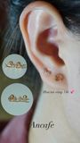 Hoa tai vàng 14k nơ đính đá (ER-GLD-095)