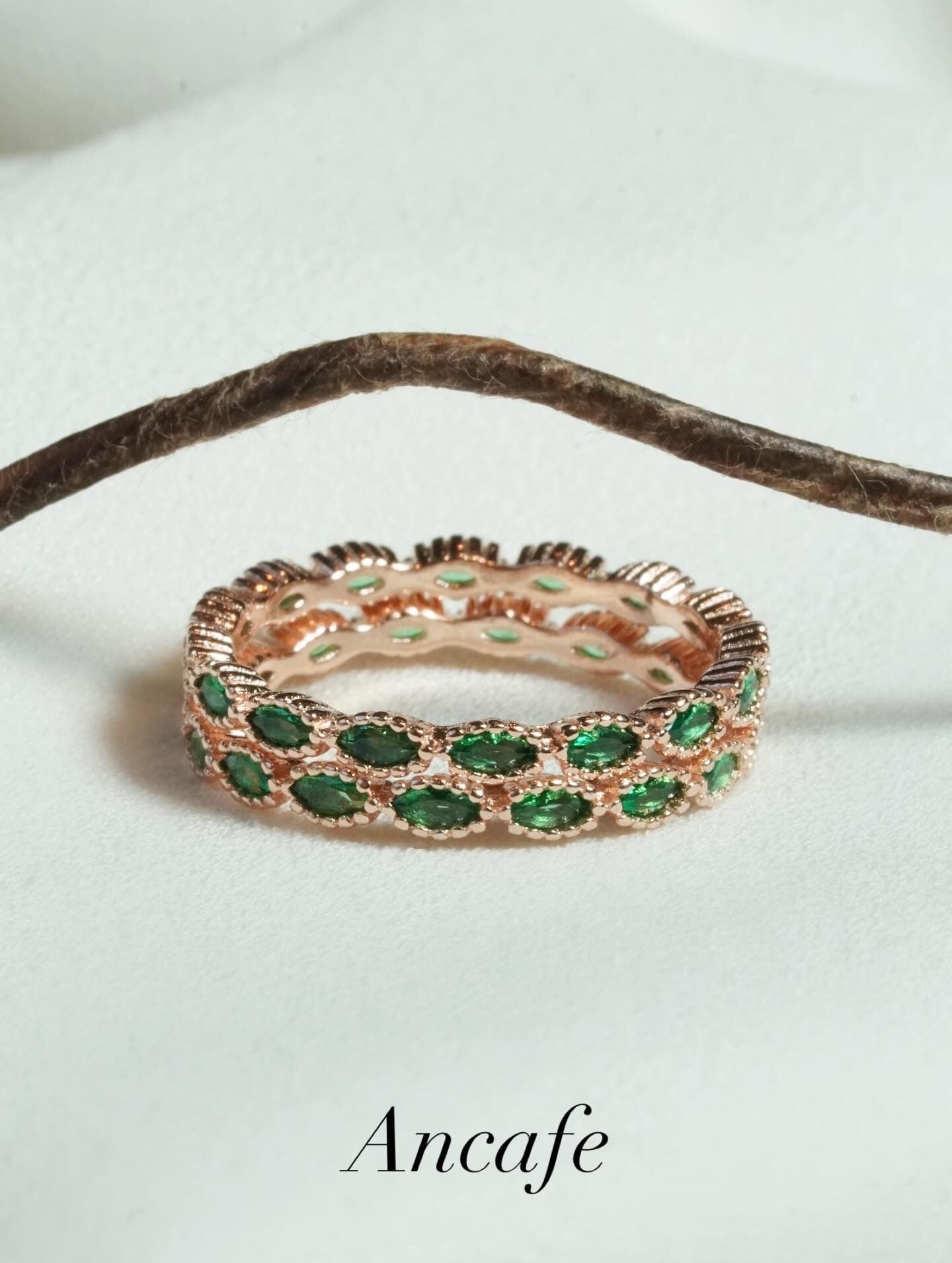 [ancafe-accessories] Nhẫn R390K-022-12-VH-ĐÁ XANH