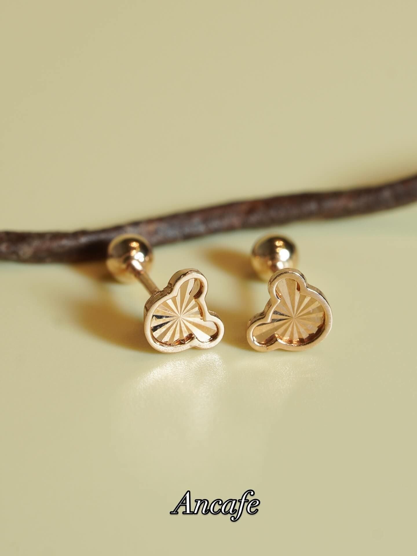 Hoa tai vàng 14K hình mickey (ER-GLD-088)