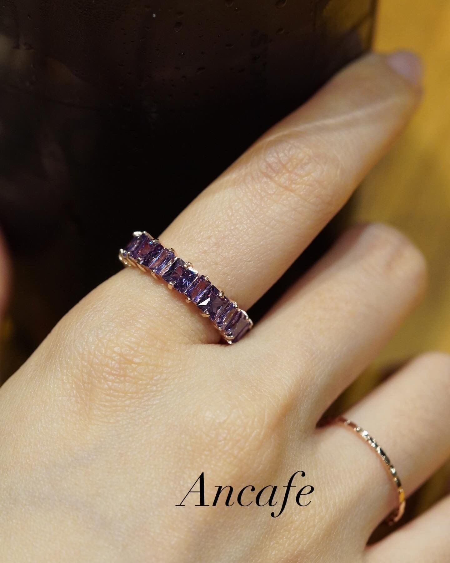 [ancafe-accessories] Nhẫn R450K-015-12-VH-ĐÁ TÍM