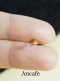 Hoa tai vàng 14k shape emerald (ER-GLD-118)