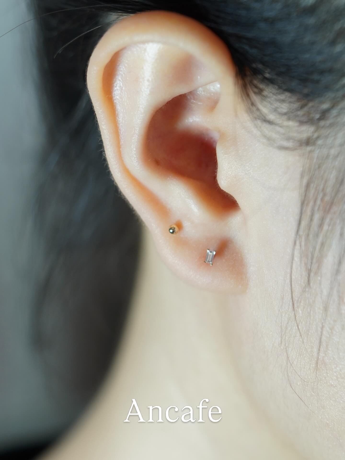 Hoa tai vàng 14k shape emerald (ER-GLD-118)