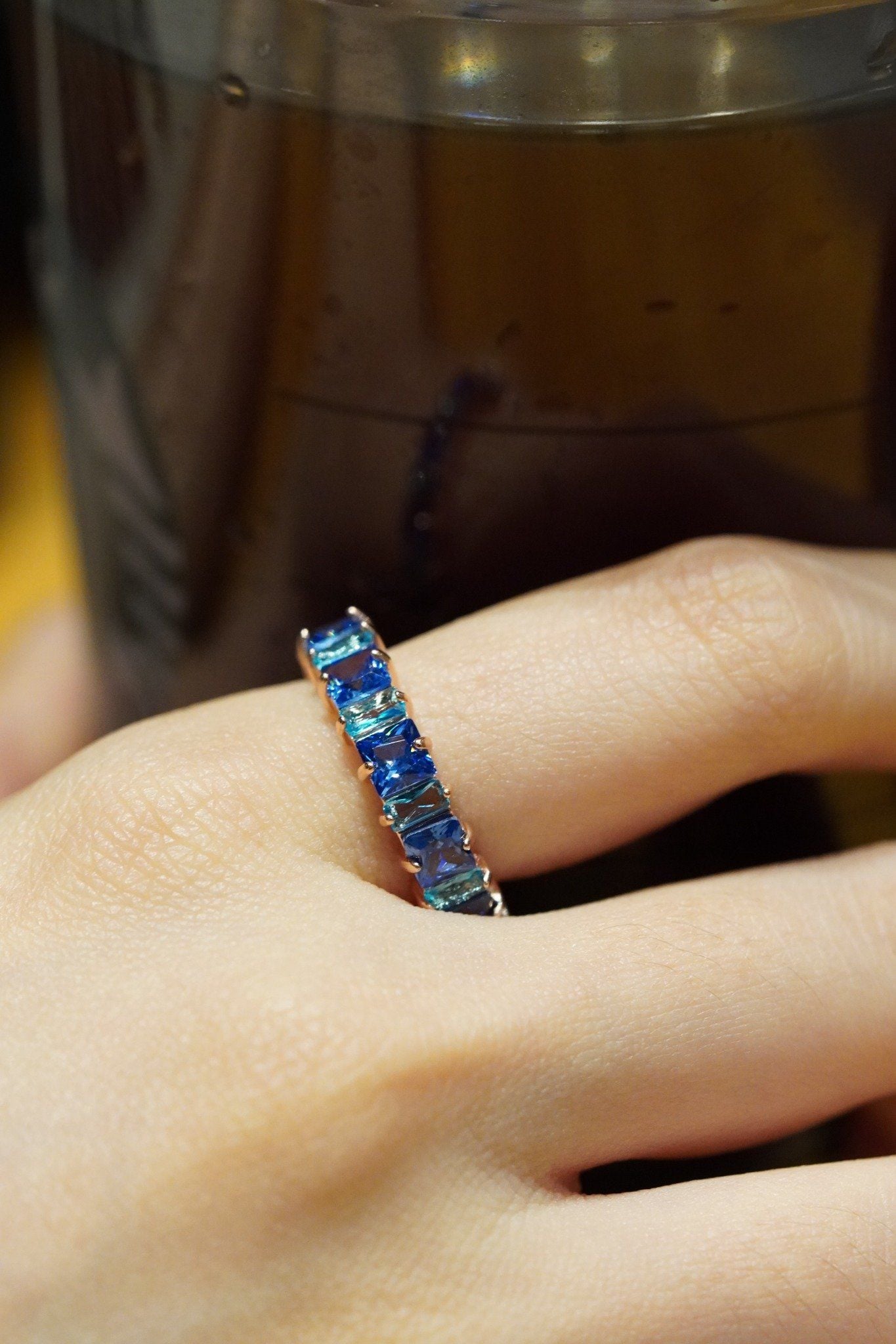 [ancafe-accessories] Nhẫn R450K-015-12-VH-ĐÁ XANH