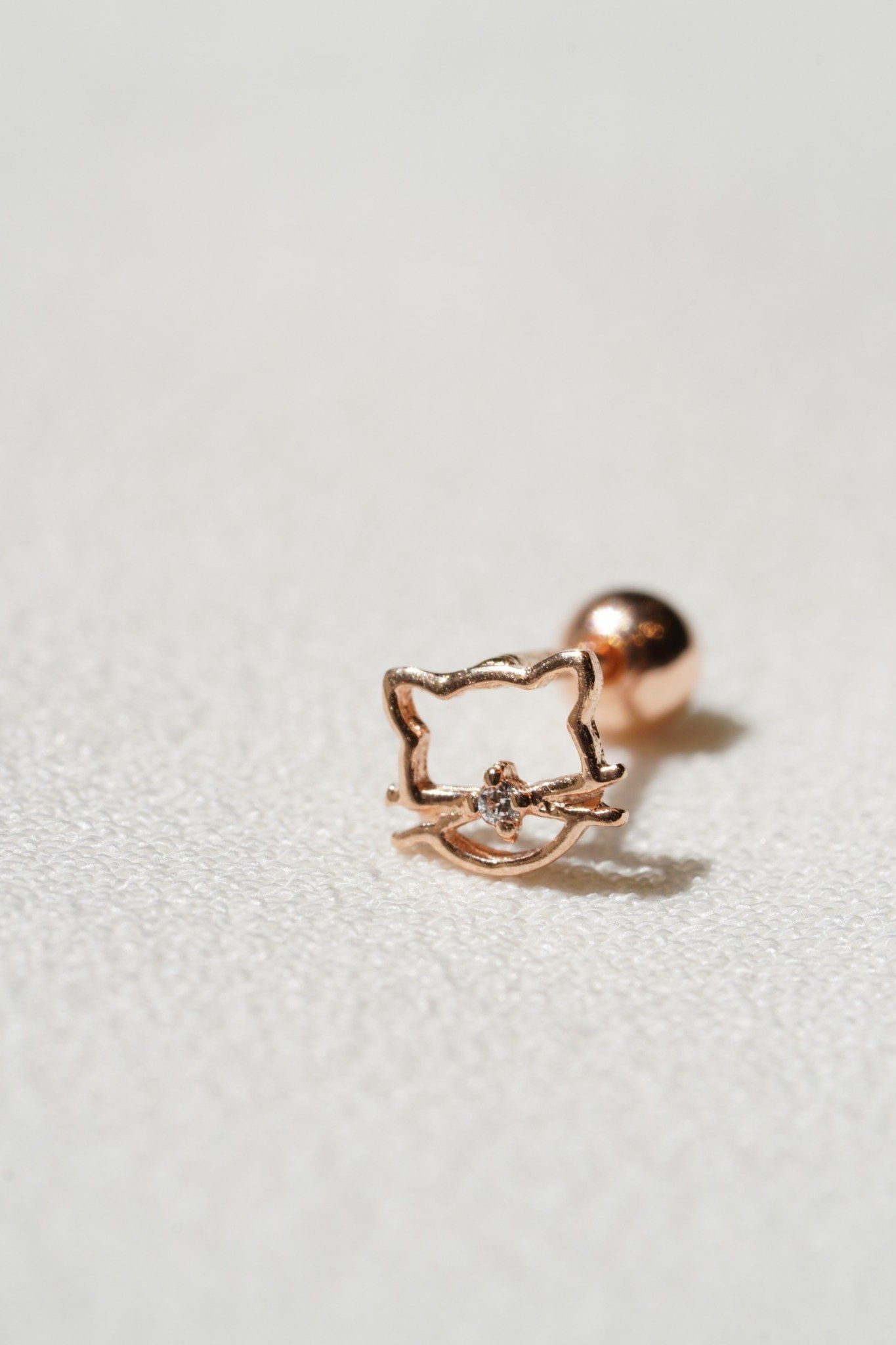 Hoa tai vàng 14K hình con mèo