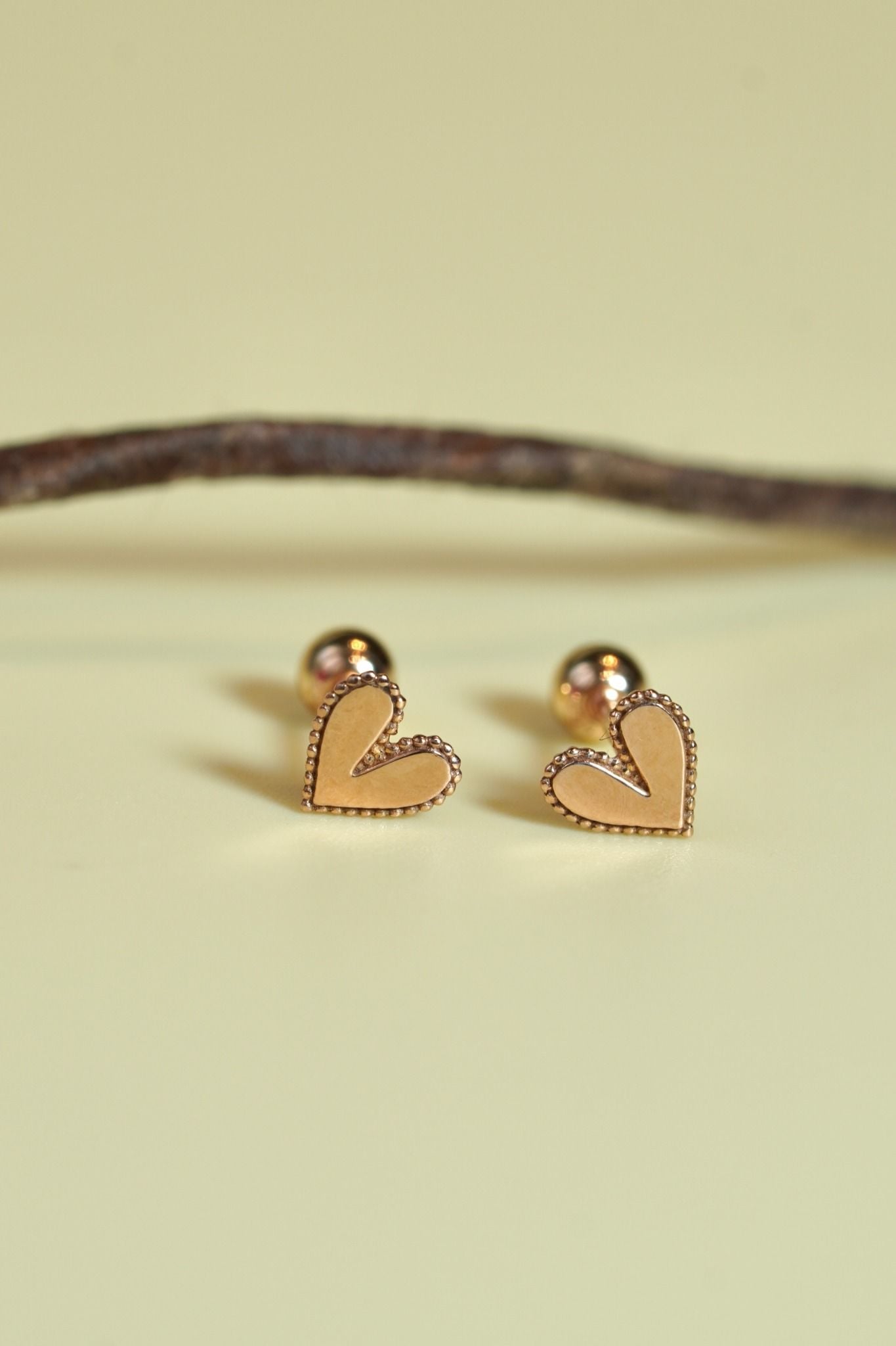 Hoa tai vàng 14k trái tim