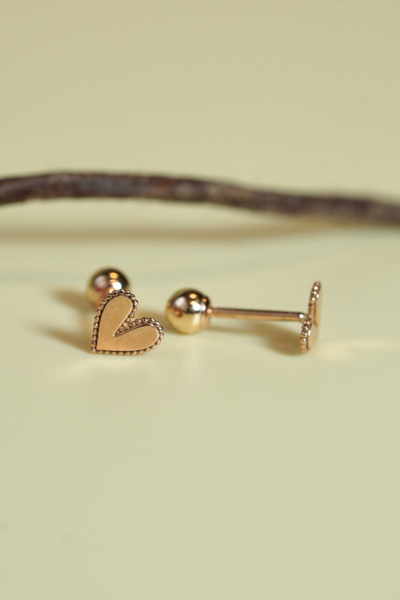 Hoa tai vàng 14k trái tim