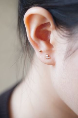  Hoa tai vàng 14k kim cương nuôi Lab-Grown Mar Shape 