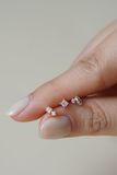 Hoa tai vàng 14k kim cương Lab-Grown Princess Shape