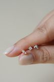 Hoa tai vàng 14k kim cương Lab-Grown Rund Shape