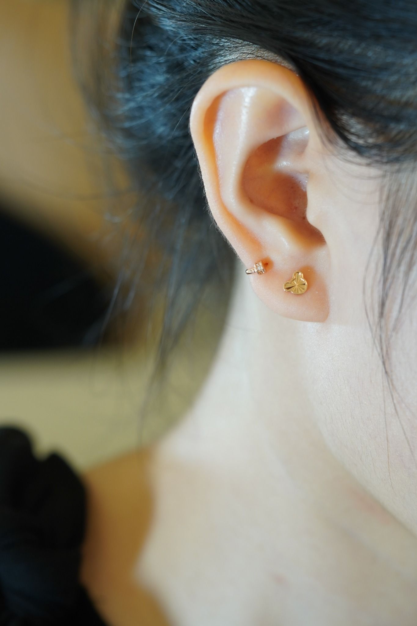 Hoa tai vàng 14K vành