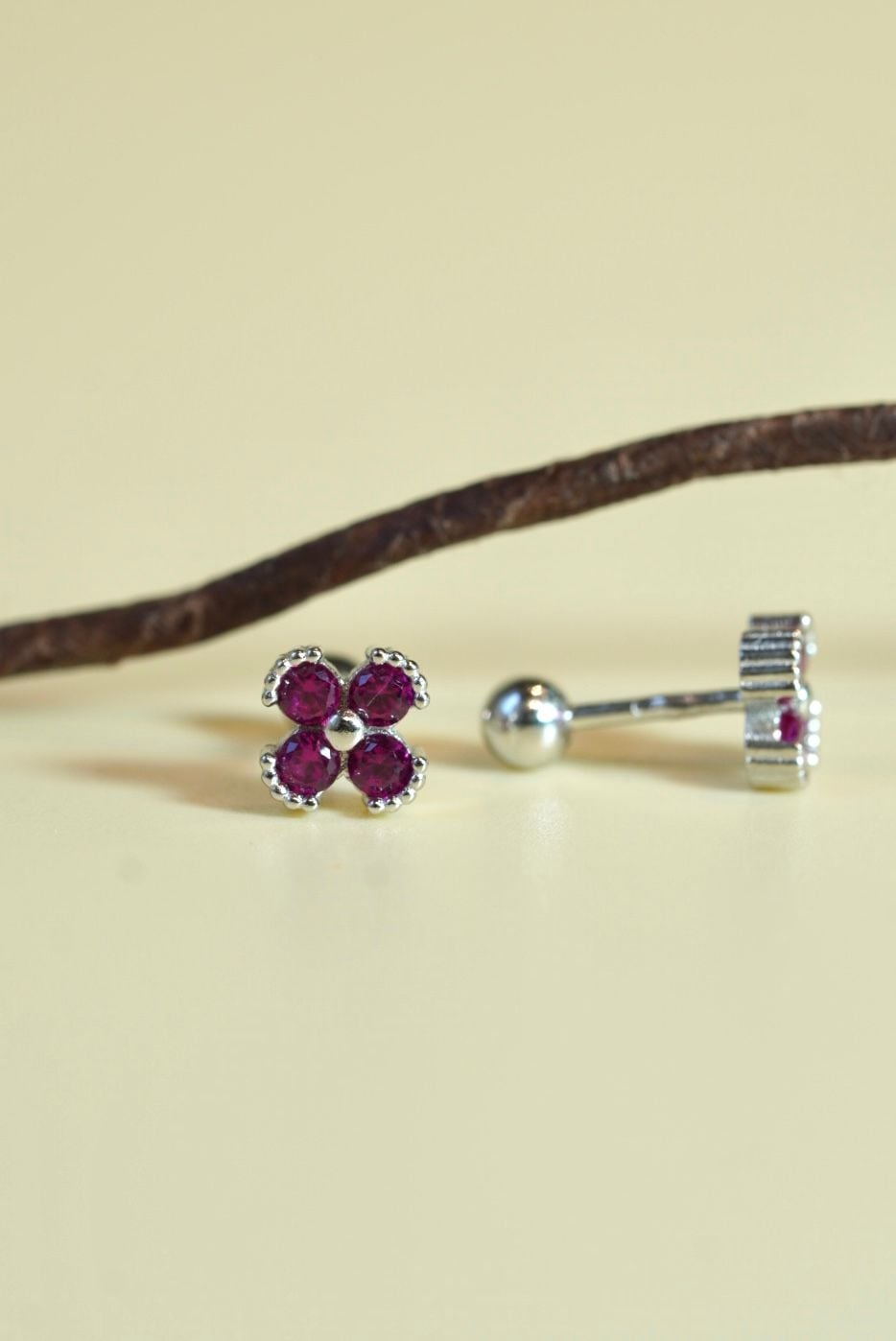 [ancafe-accessories] Hoa tai ER390K-102-BAC-ĐÁ TÍM