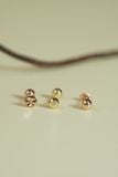 Hoa tai vàng 14k bi tròn cutting (ER-GLD-098)