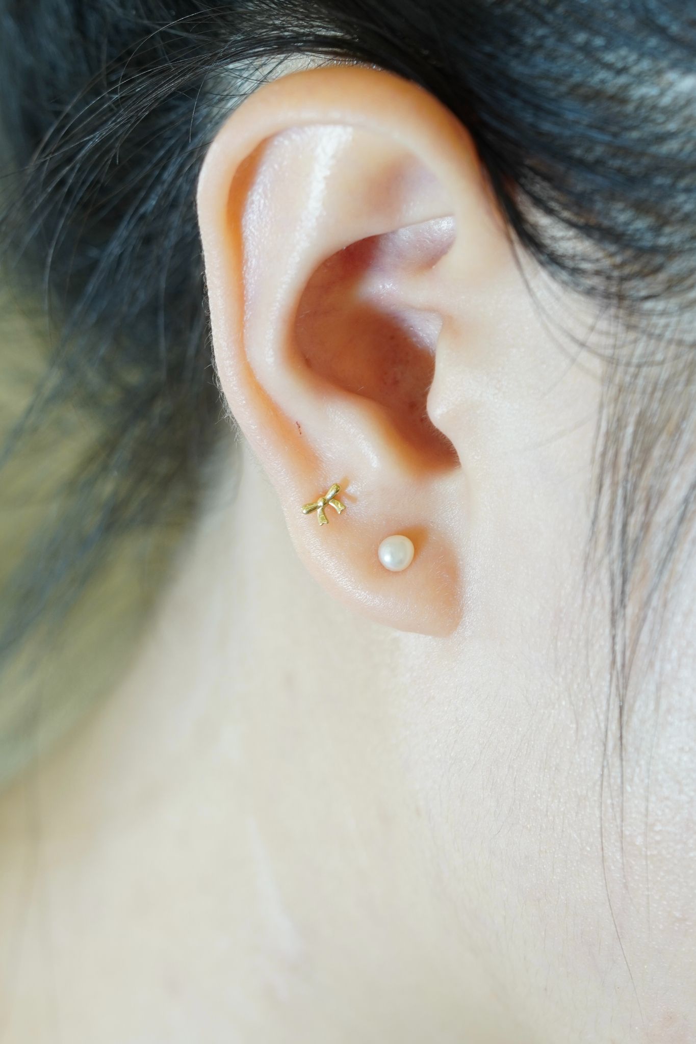 Hoa tai vàng 14k nơ xinh (ER-GLD-071)