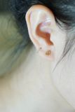 Hoa tai vàng 14k tim trơn họa tiết (ER-GLD-092)