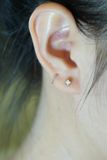 Hoa tai vàng 14k hoa 3 lá (ER-GLD-015-HOA TRẮNG)