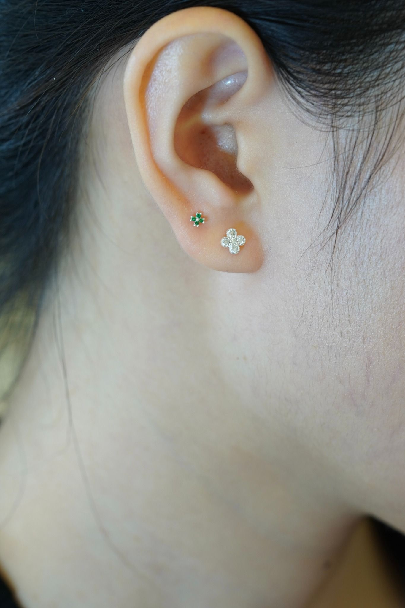 [ancafe-accessories] Hoa tai ER390K-132-BAC-XANH LÁ