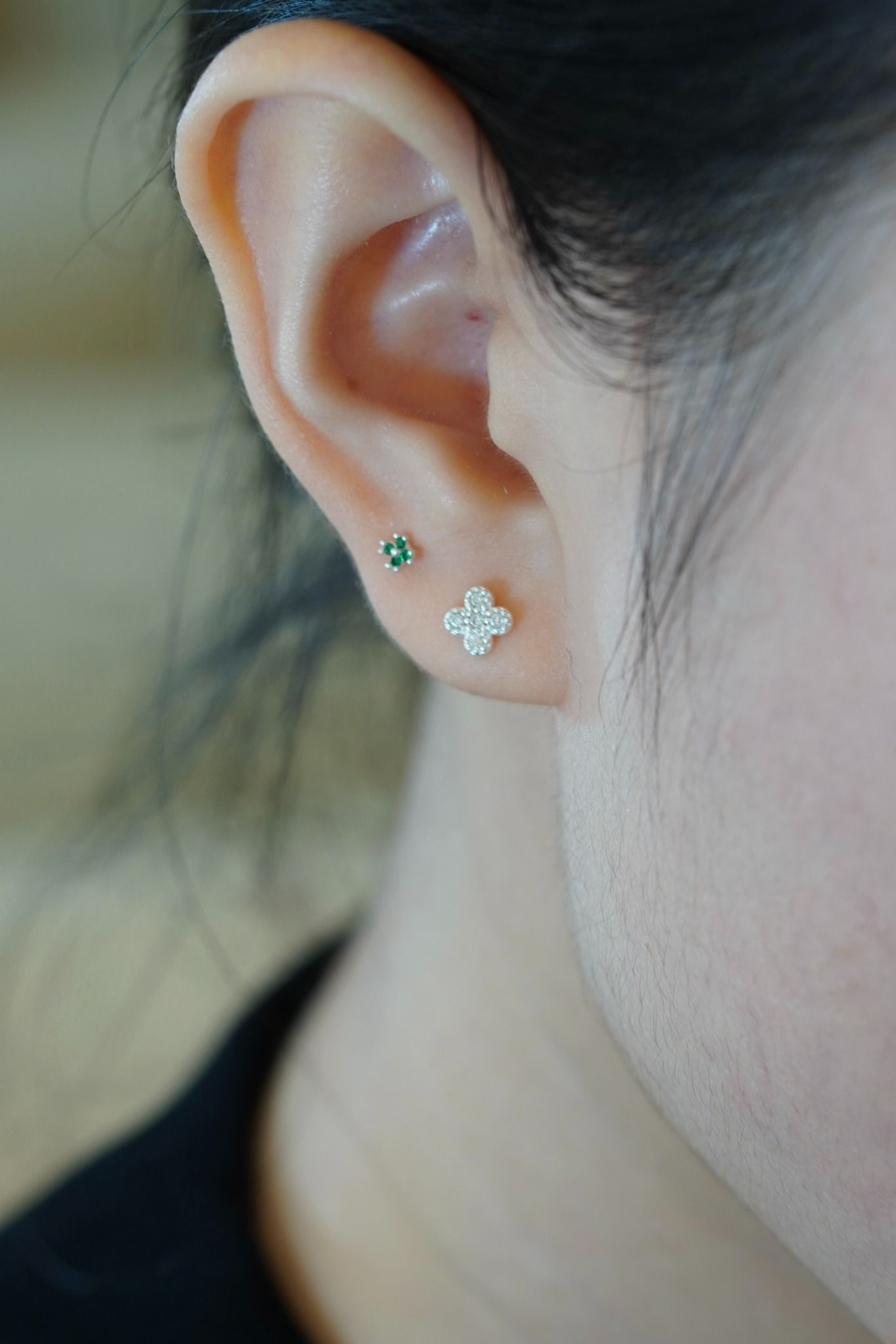 [ancafe-accessories] Hoa tai ER390K-132-BAC-XANH LÁ