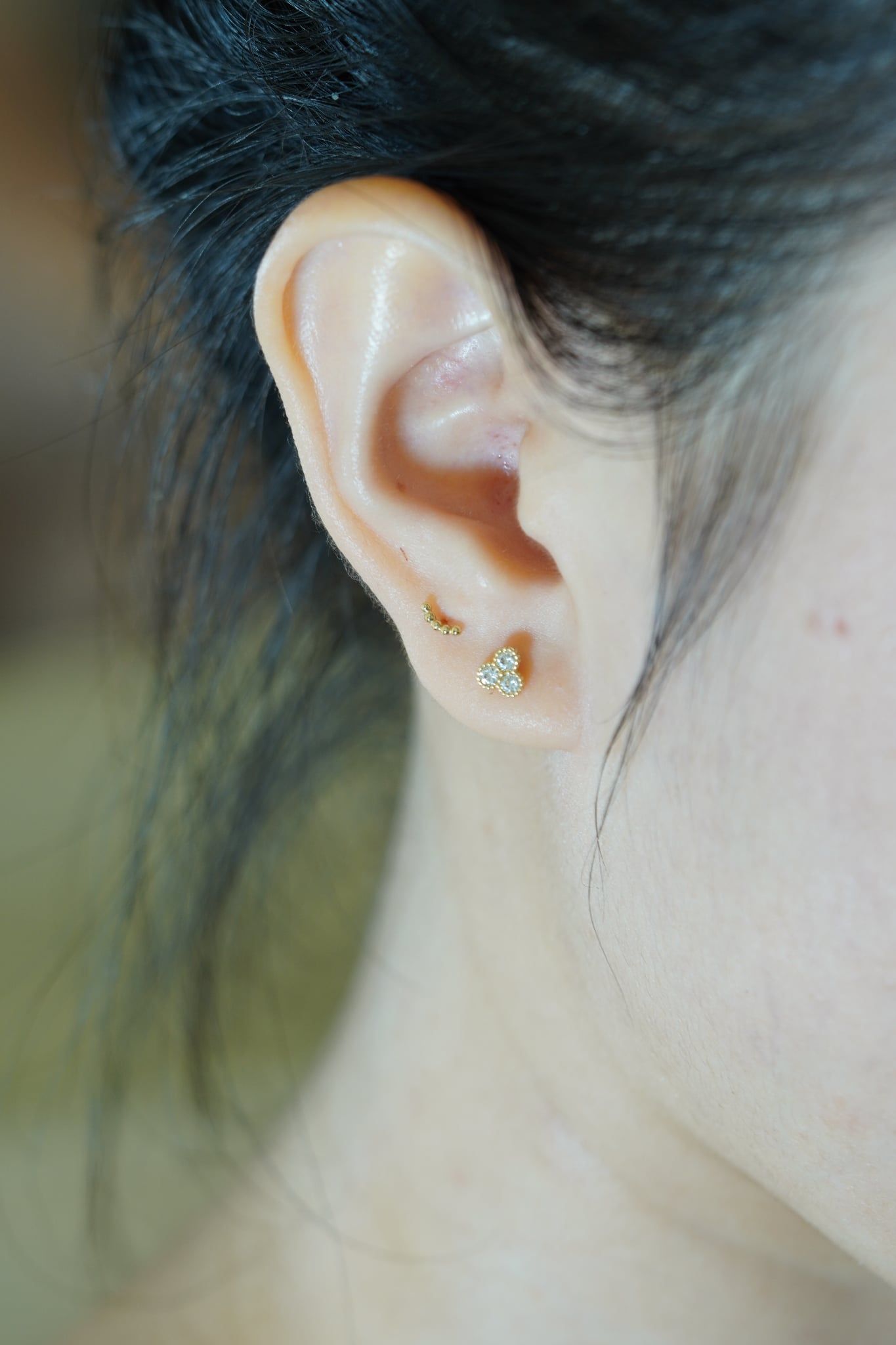 Hoa tai vàng 14k hoa 3 lá (ER-GLD-043)