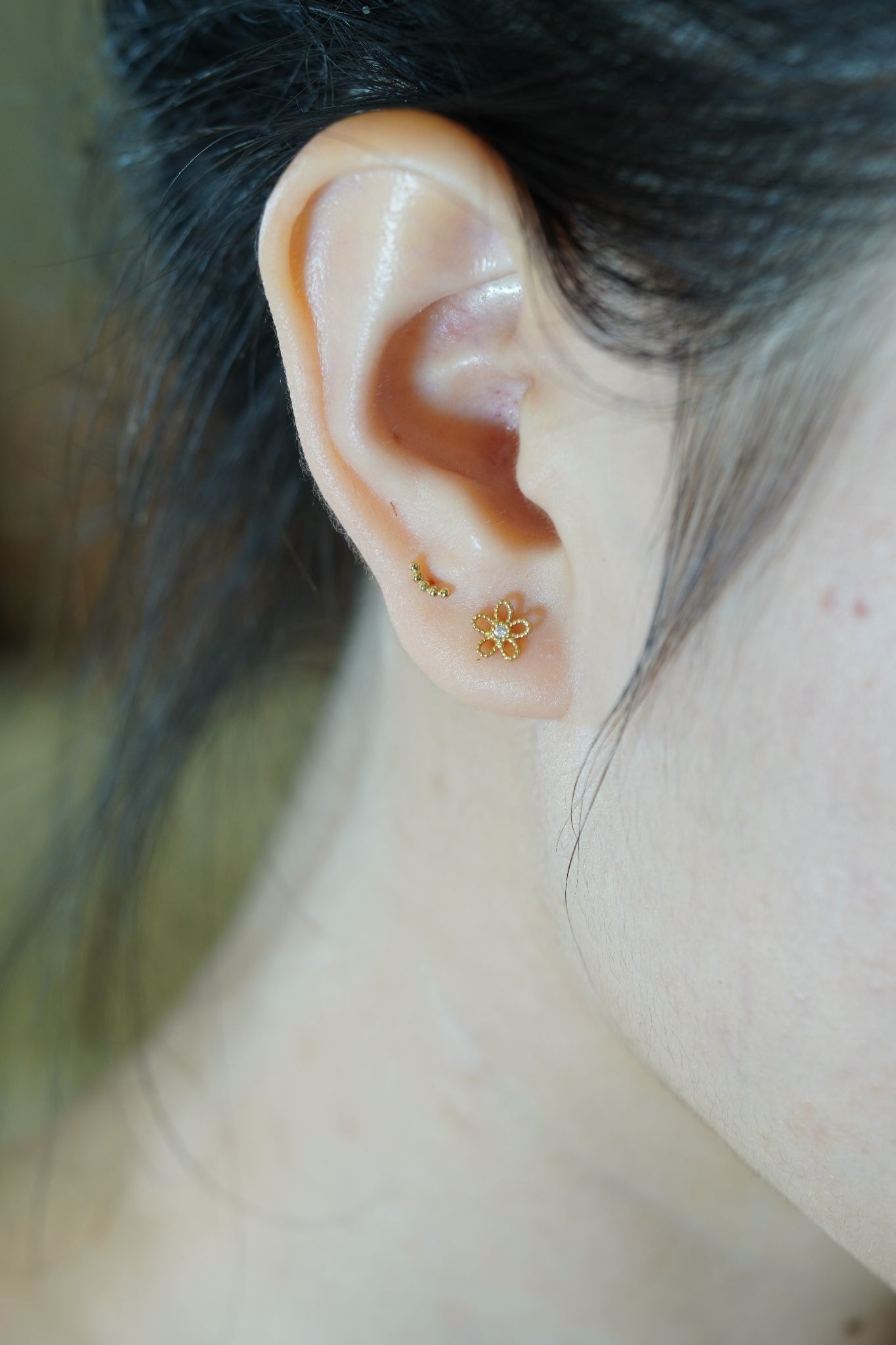 Hoa tai vàng 14k hoa nụ đá(ER-GLD-070)