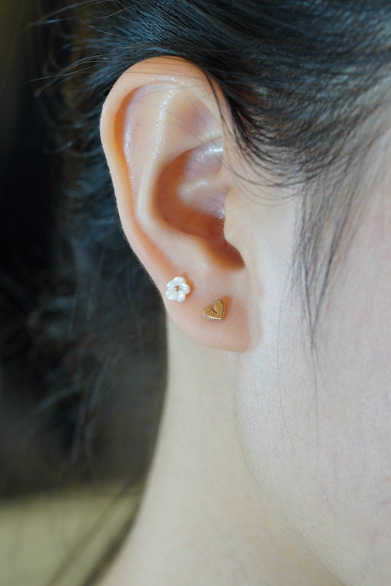 Hoa tai vàng 14k trái tim