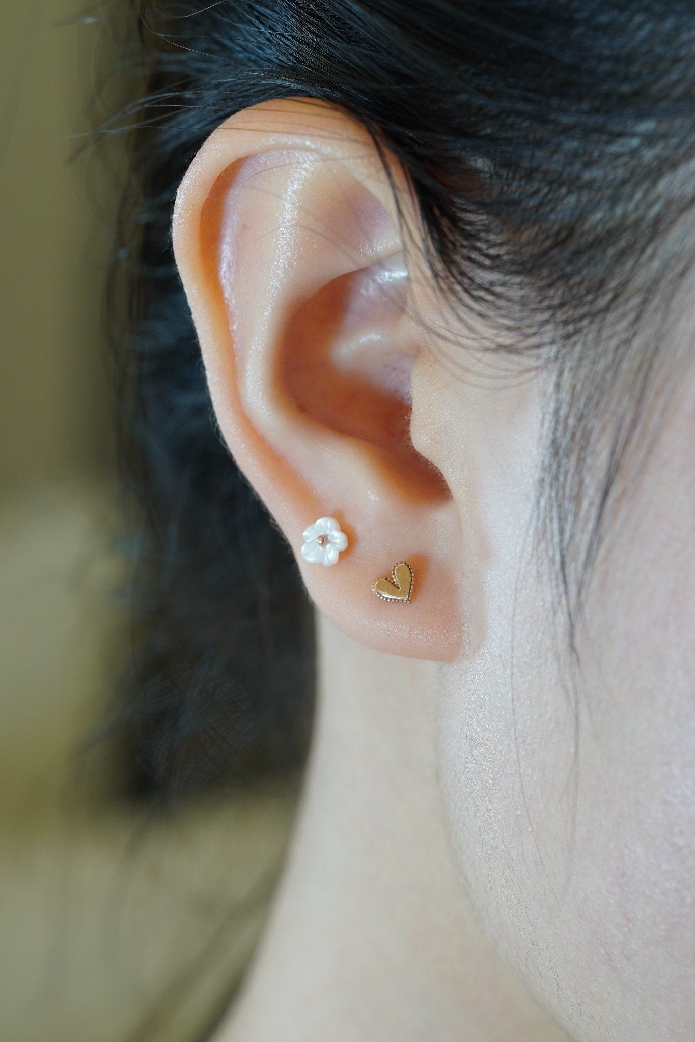 Hoa tai vàng 14k trái tim