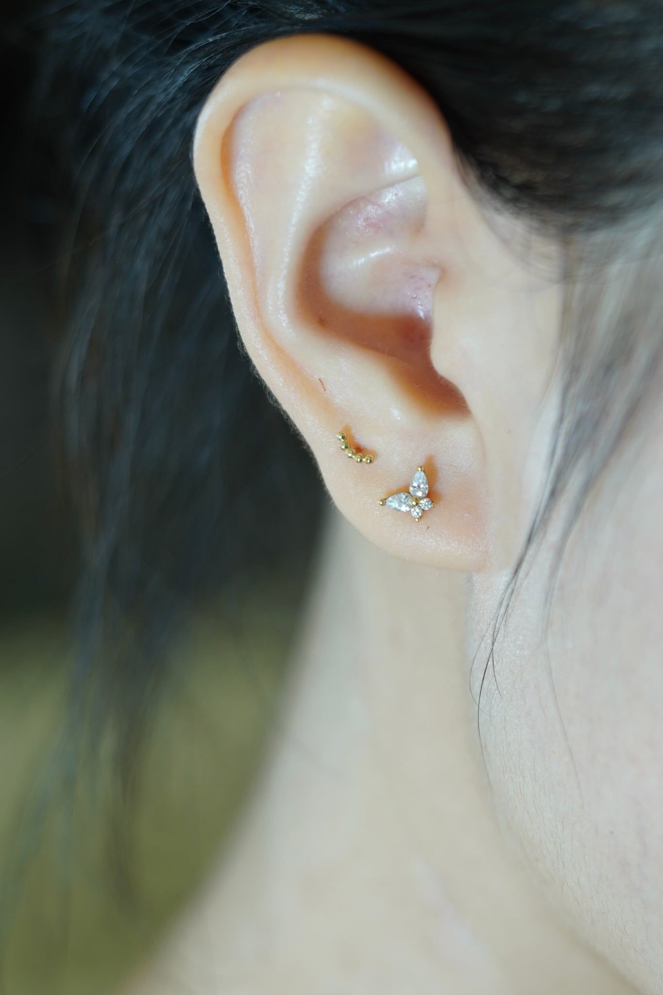 Hoa tai vàng 14k bướm đá (ER-GLD-033)