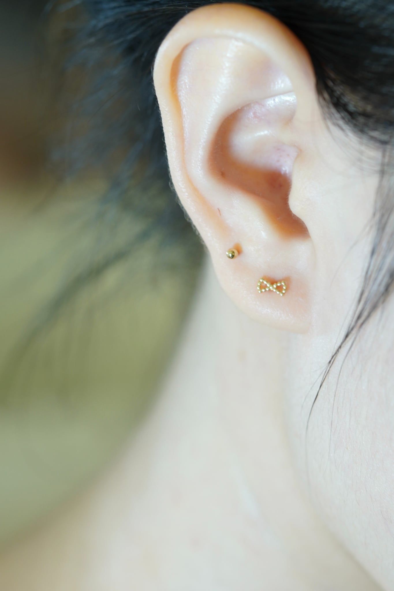 Hoa tai vàng 14k nơ (ER-GLD-037)