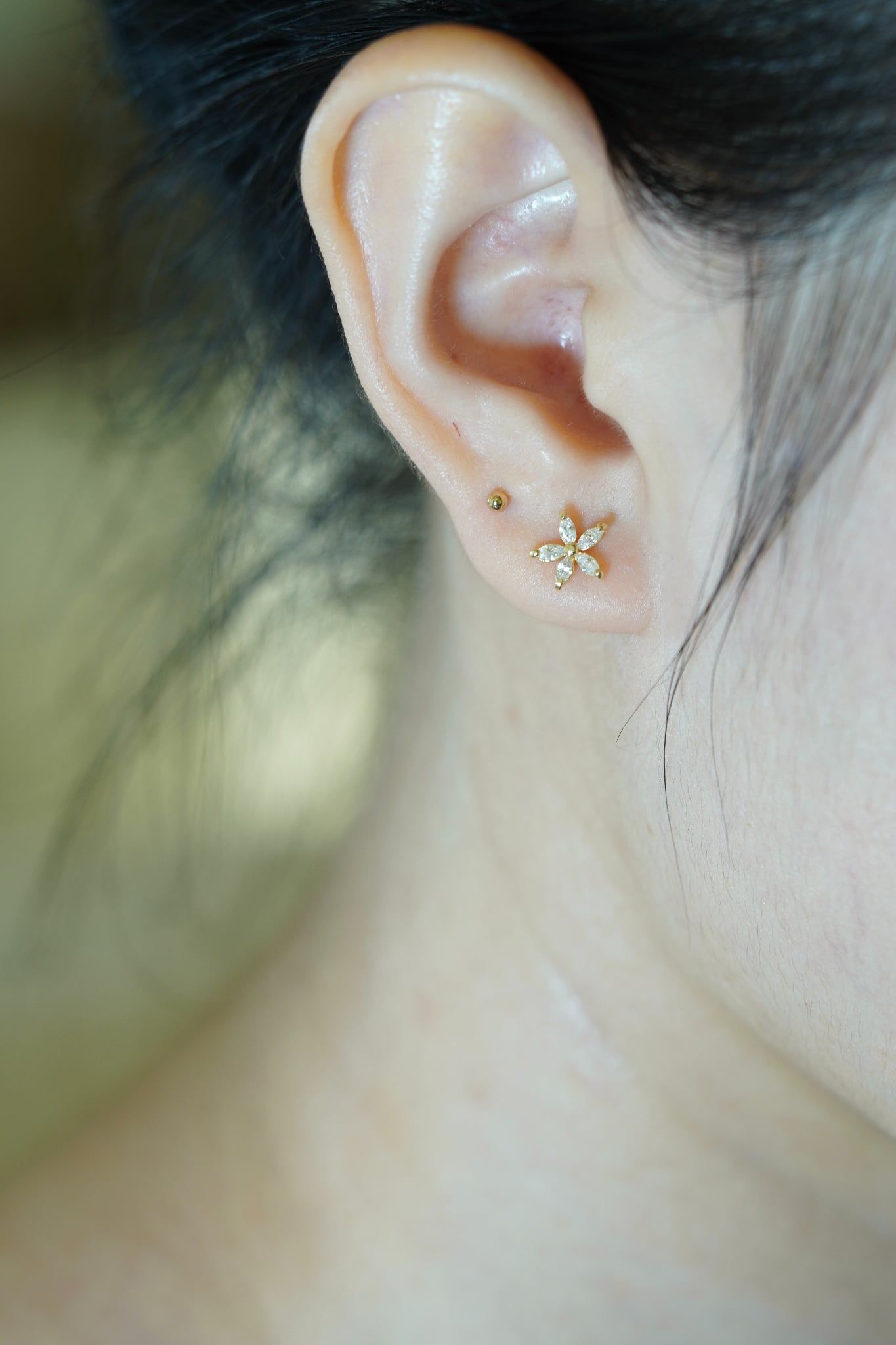 Hoa tai vàng 14k hoa xinh (ER-GLD-076)