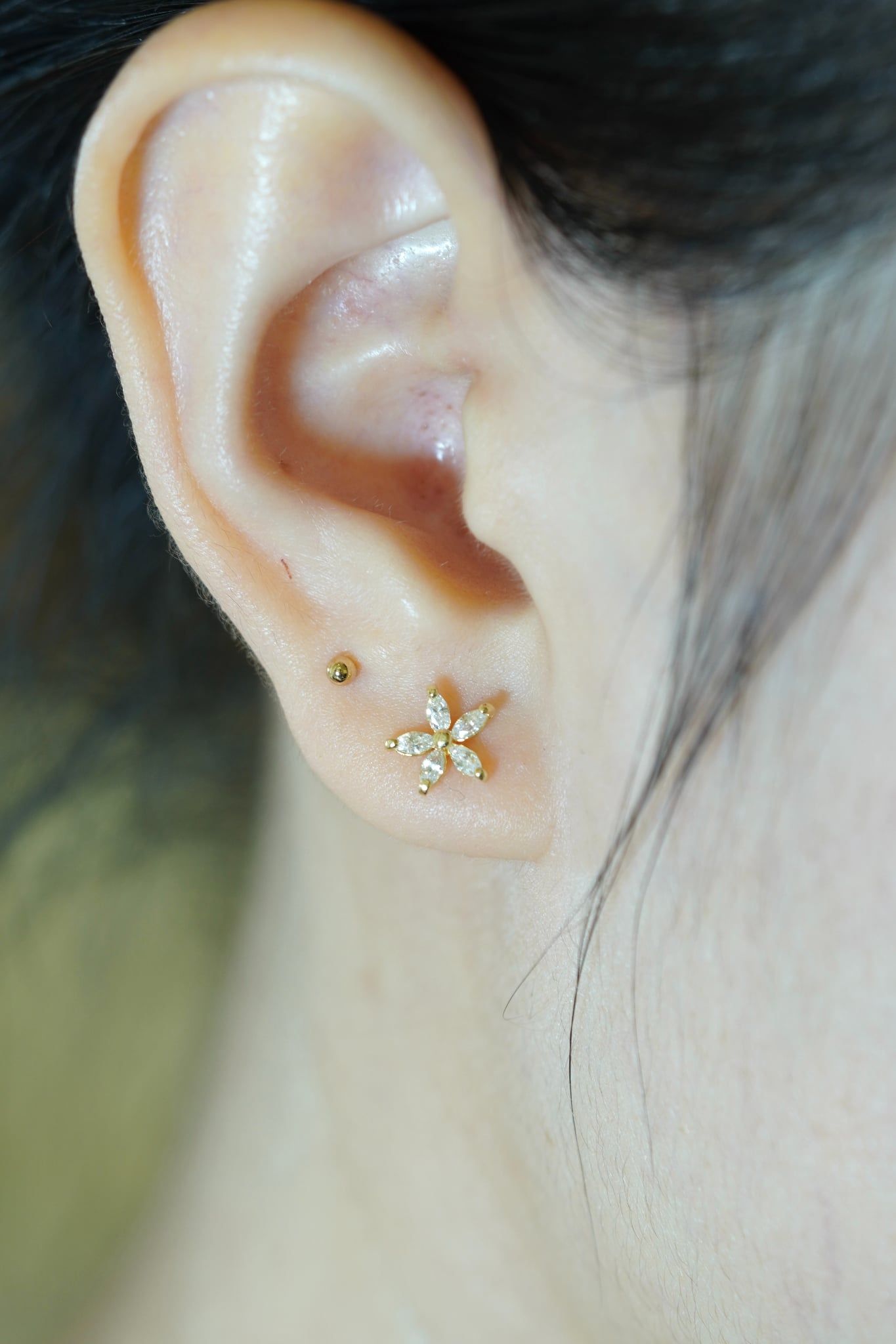 Hoa tai vàng 14k hoa xinh (ER-GLD-076)