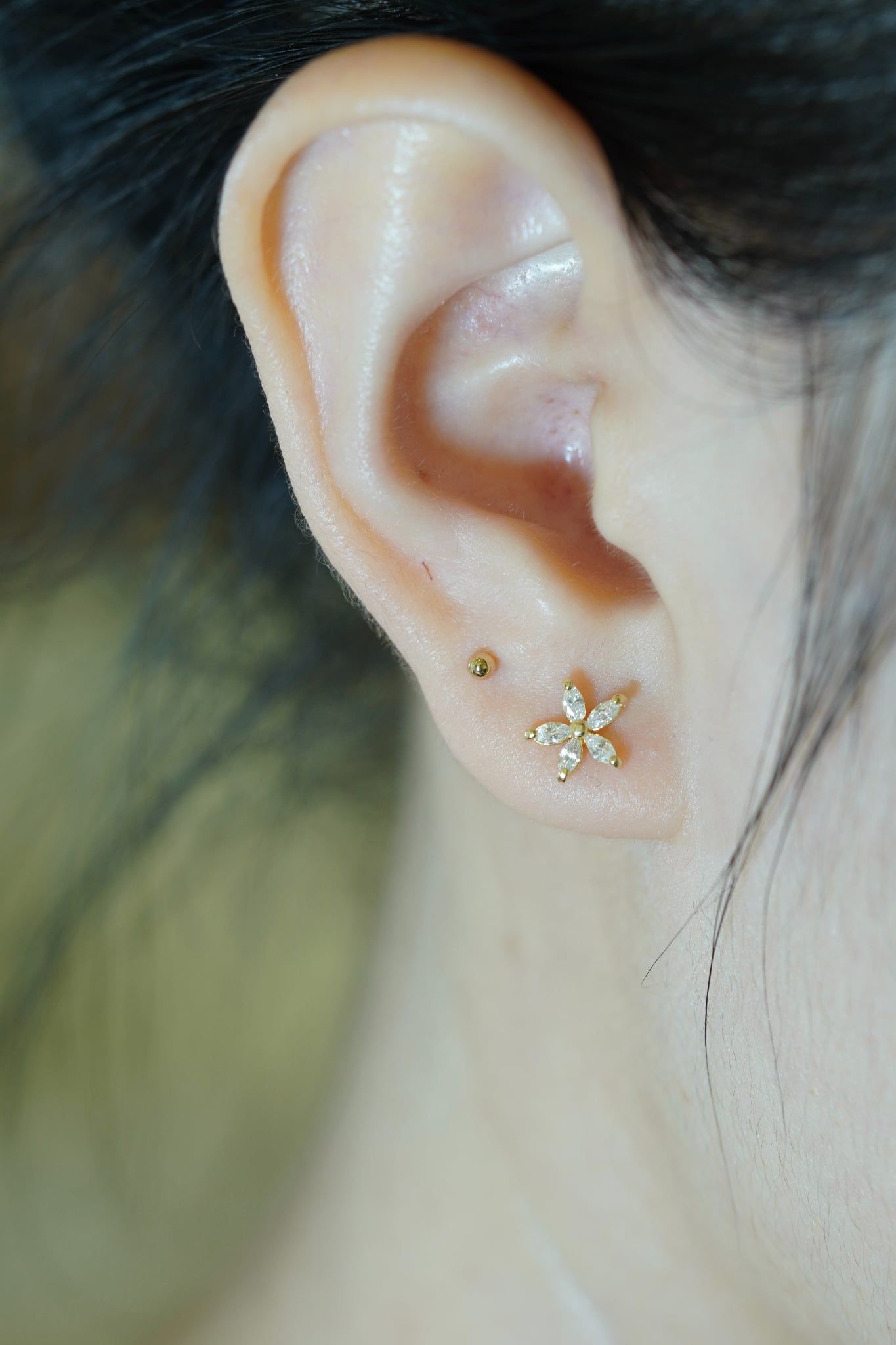 Hoa tai vàng 14k hoa xinh (ER-GLD-076)