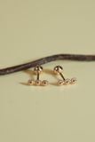 Hoa tai vàng 14k 3 bi họa tiết đính dài (ER-GLD-094)