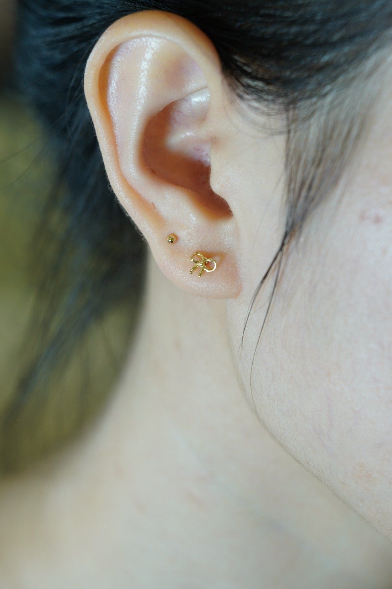 Hoa tai vàng 14K mẫu nơ