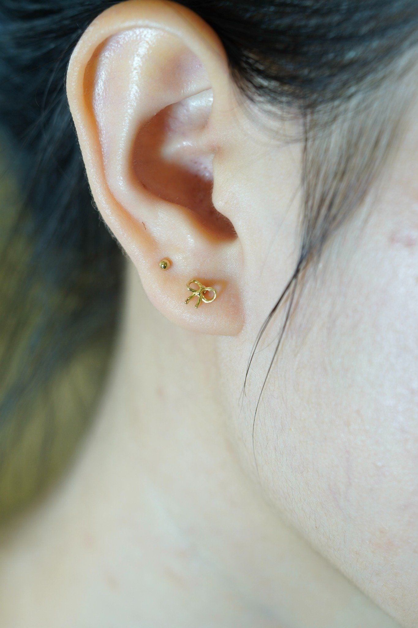 Hoa tai vàng 14K mẫu nơ