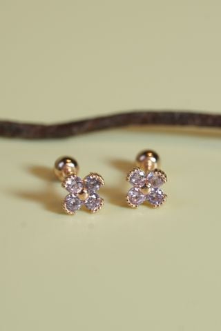  Hoa tai vàng 14k 4 lá (ER-GLD-104) 