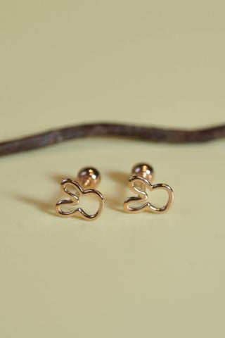  Hoa tai thỏ trơn vàng 14k (ER-GLD-096) 