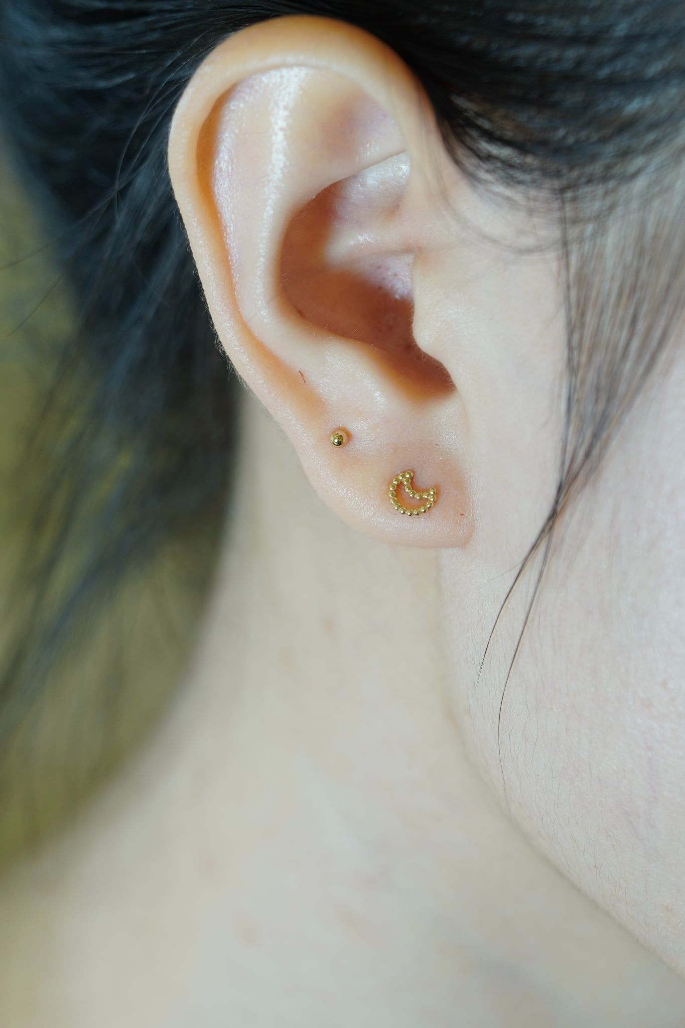 Hoa tai vàng 14k mặt trăng (ER-GLD-036)