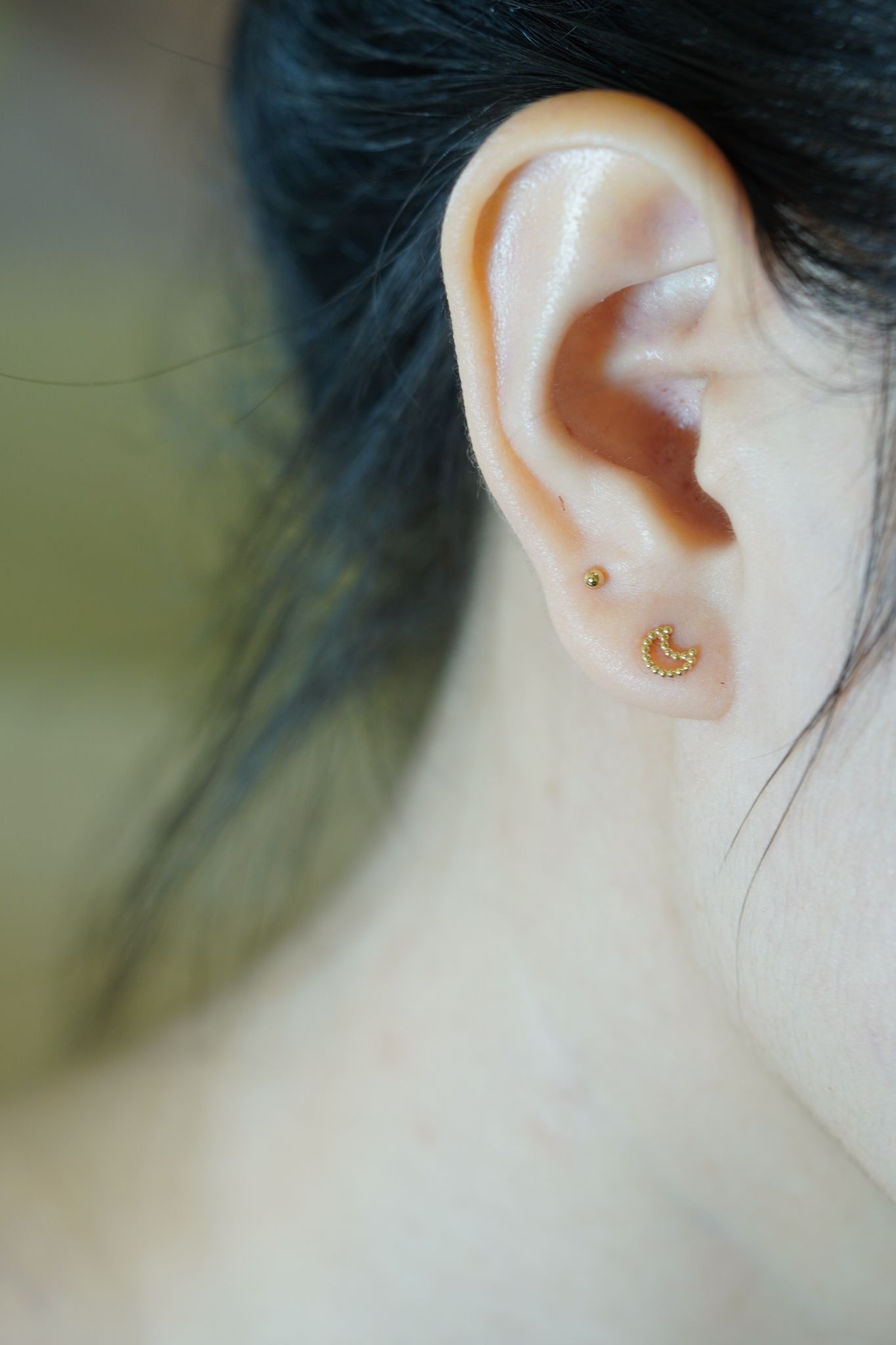 Hoa tai vàng 14k mặt trăng (ER-GLD-036)