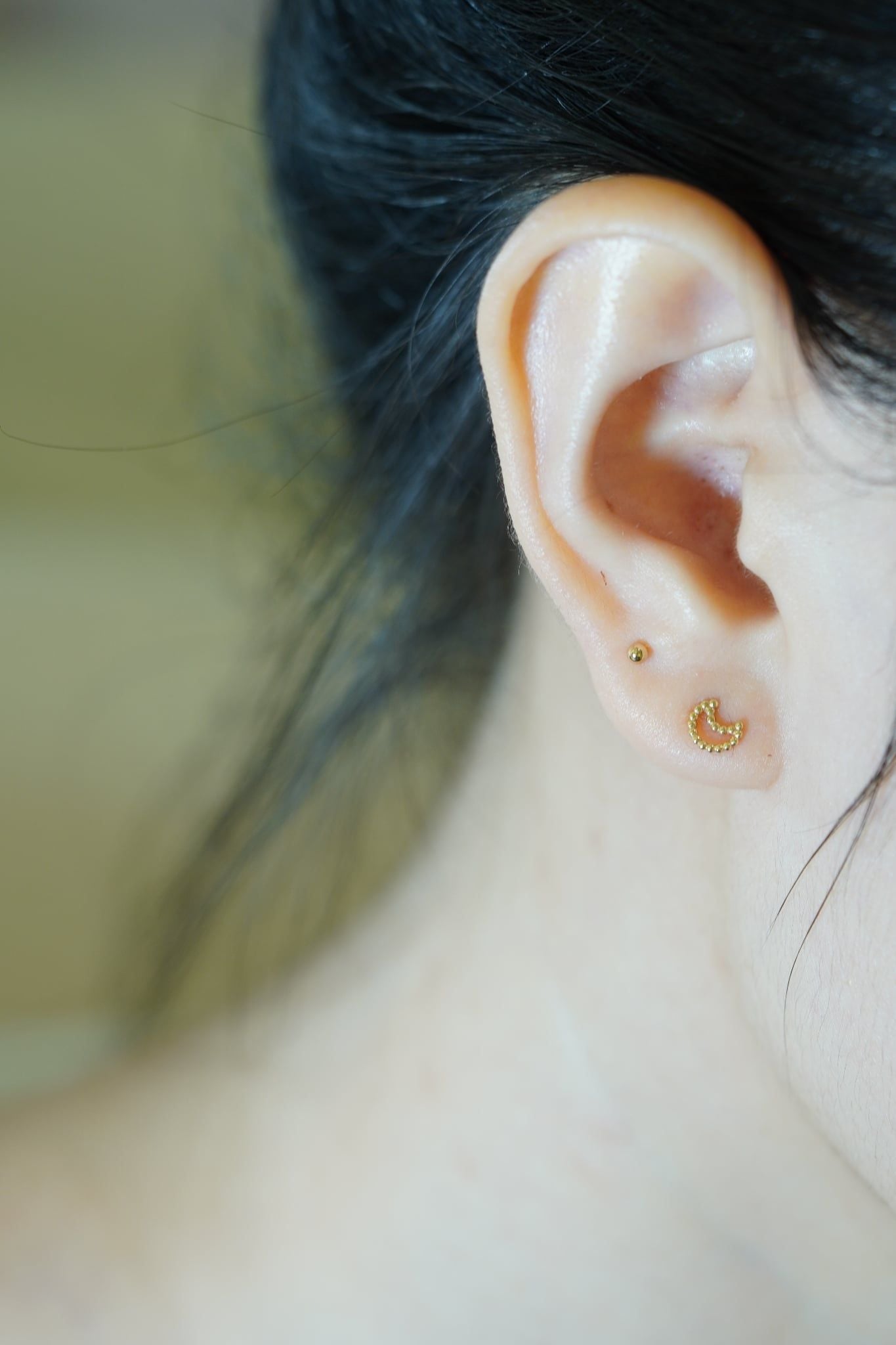 Hoa tai vàng 14k mặt trăng (ER-GLD-036)