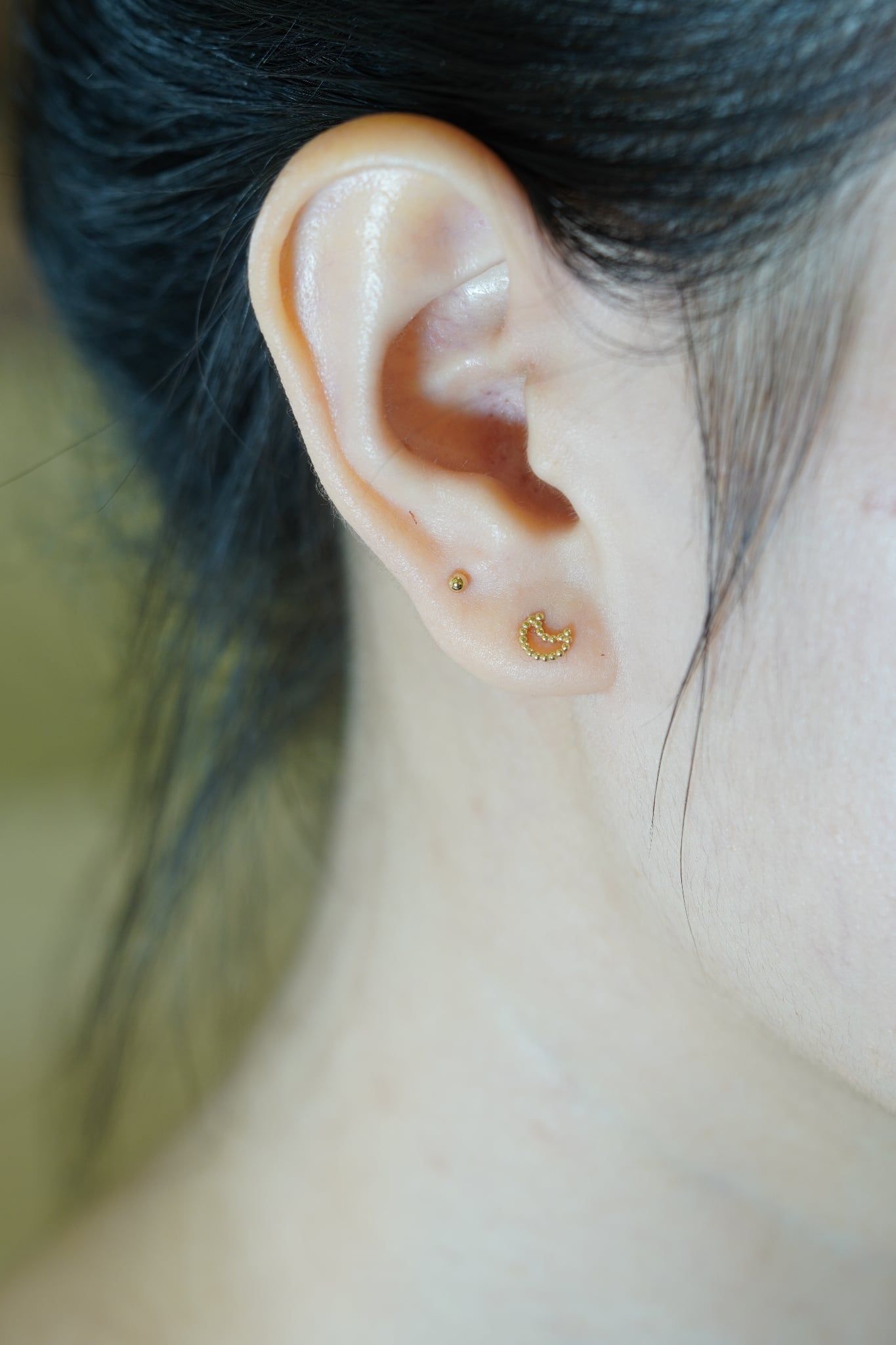 Hoa tai vàng 14k mặt trăng (ER-GLD-036)