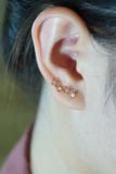 Hoa tai vàng 14k  3 hoa dài ( (ER-GLD- 091)