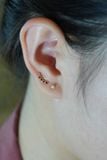 Hoa tai vàng 14k đá màu dài (ER-GLD-099)